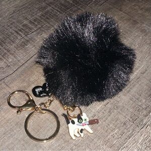 💞 New Slasher Cat Charm & Furry Ball Clip Keychain